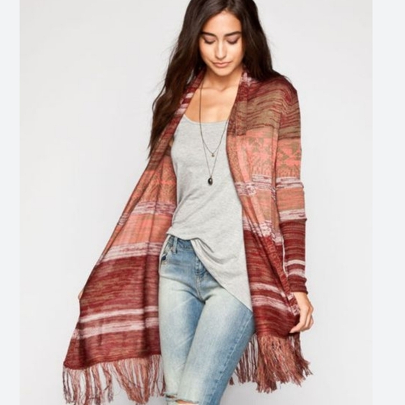 ASOS Dee Southwestern fringe trim cardigan - Picture 1 of 8